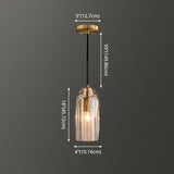 Modern Shaded Crystal Pendant Light - Simplicity Block Design Brass Ceiling Fixture