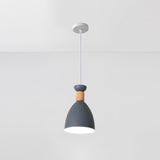 Nordic Style Goblet Ceiling Pendant Light With Metal Shade For Dining Room Grey / Round