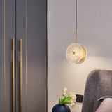 Brass Plated Crystal Glass Led Pendant Light For Dining Spaces