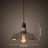 Industrial Black Barn Shaped Pendant Light With Smoke Grey Glass - Diner Suspension Lighting