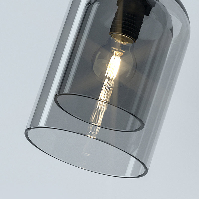 Minimalist Double Glasses Shade Pendant Light - Modern Ceiling For Aisles And Bedrooms