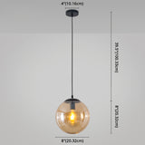 Minimalist 1-Light Pendant Light Bubble Transparent Glass Ball Shade With 39 Hanging Wire