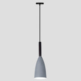 Macaroon Metal Goblet Pendant Lamp For Dining Room - Single Light Downlighting Fixture Grey
