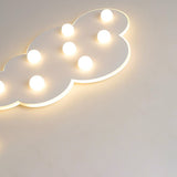 Macaron Metal Cloud Ceiling Light For Kids Bedroom - Blue/Pink/White Flush Mount With 8 Leds