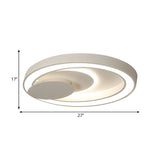 23-34.5 W White Oval Led Flush Ceiling Light For Bedroom - Simplicity Style Warm/White