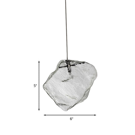 Minimalist Glass Pendant Lamp - Ice Hanging Ceiling Light For Dining Room