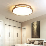 Led Bedroom Ceiling Light Fixture - Gold Flush Mount With Crystal Drum Shade (18/21.5) Warm/3 Color