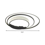 Contemporary Circle Ring Led Flush-Mount Light Fixture For Bedroom In Grey