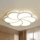 Simple Crystal Flower Flush Mount Led Bedroom Lamp - 16.5’/20.5’/24.5’ W Light Fixture In