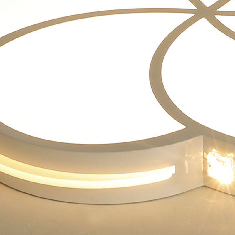 Simple Crystal Flower Flush Mount Led Bedroom Lamp - 16.5/20.5/24.5 W Light Fixture In Warm/White/3