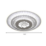 Modern Crystal Ceiling Mount Led Light Fixture For Bedroom - White Loving Heart/Square/Rose Design