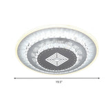 Modern Crystal Ceiling Mount Led Light Fixture For Bedroom - White Loving Heart/Square/Rose Design