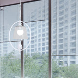 Nordic Metal 1-Head Oval Hanging Lamp Kit With Clear Glass Shade - White/Black Pendant Ceiling Light