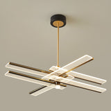Modern Acrylic Led Chandelier: Rectangular Panel Hanging Light Fixture Black For Living Room 6 /