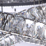 Modern Led Crystal Flush Mount Ceiling Lamp In Chrome - 23.5/31.5 Wide Ring Ideal For Living Room