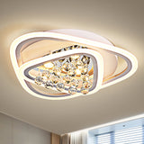 Led Triangle Crystal Ceiling Lamp - Simple & Stylish Flush Mount Fixture In Warm/White Light (3