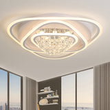 Led Triangle Crystal Ceiling Lamp - Simple & Stylish Flush Mount Fixture In Warm/White Light (3