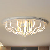 Curved Acrylic Flush Mount Led Ceiling Lamp In White: Simple Modern Design (27/31.5 W Warm/White