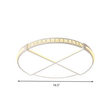 16.5/20.5 Simple Round Led Flush Mount Lamp - White Ceiling Light Fixture For Bedroom Warm/White