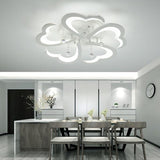 Heart-Shaped Acrylic Flush Mount Light Fixture With 5/15 Lights In Warm/White/3 Color For Living