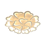 Heart-Shaped Acrylic Flush Mount Light Fixture With 5/15 Lights In Warm/White/3 Color For Living