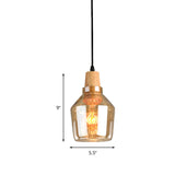 Modern Pendant Lamp With Amber Glass Shade - Barn/Disc/Trifle Hanging Light Kit 5.5/7.5/13 Wide