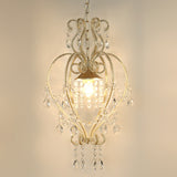 Victorian Scroll Frame Pendant Ceiling Lamp - Single Golden Metallic Light With Crystal Accent Gold