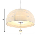 Modern Minimalist Domed Hanging Light With 5 Acrylic Diffuser Lights - Bedroom Chandelier In White