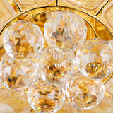 Gold Modernist Crystal Flush Ceiling Light - 21.5/29.5 Inch Wide Bowl Mount Lamp
