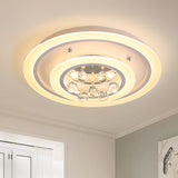 Modern Crystal Ball Round Flush Mount Light With Led Ceiling Light/Remote Control Dimming -