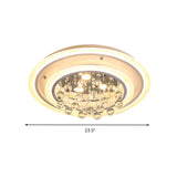 Modern Crystal Ball Round Flush Mount Light With Led Ceiling Light/Remote Control Dimming -