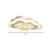 White Led Crystal Cloud Ceiling Lamp - Warm/White Light Minimalist Design 21.5/25.5 Wide