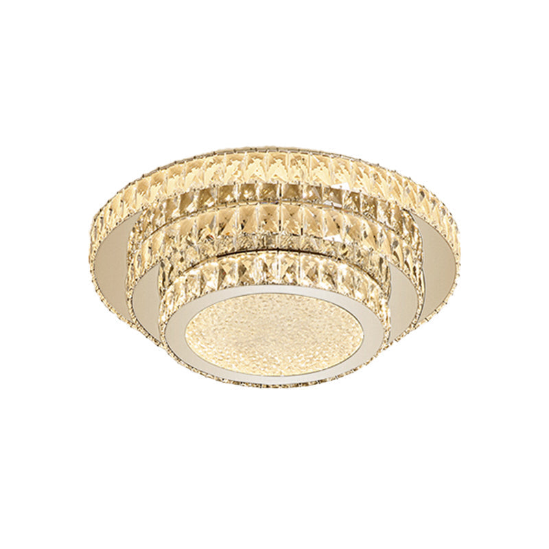 Modern White Led Flush Light Fixture - 18/21.5 Three-Tiered Design