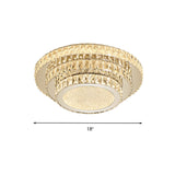 Modern White Led Flush Light Fixture - 18’/21.5’ Three - Tiered Design