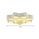 Modern White Led Flower Crystal Ceiling Lamp – 21’/24.5’/31.5’ Flush Mount For Living Room