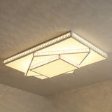 Contemporary Geometric Crystal Ceiling Light With Remote Control Dimming - Led Flush Mount Multiple
