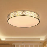 Modern Led Flush Mount Crystal Ceiling Lamp For Bedroom - 3 Sizes Available