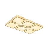 Contemporary Geometric Crystal Block Ceiling Light - Led Flush Mount 16/16.5/35.5 W White/3 Color