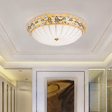 Modern Led Flushmount Ceiling Light - White Dimple Frosted Glass 16/19.5/23.5 Dia Warm/White / 16