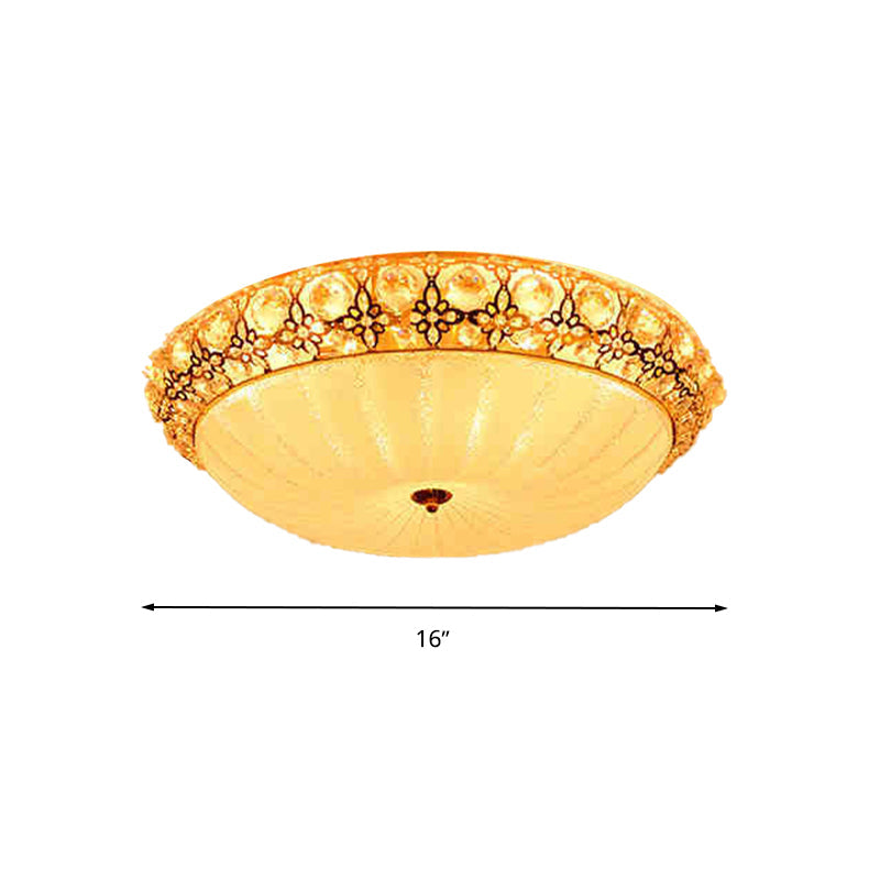Modern Led Flushmount Ceiling Light - White Dimple Frosted Glass 16/19.5/23.5 Dia Warm/White