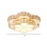Modern Crystal Block Flower Flush Mount Led Ceiling Light Fixture 10/12/14 W White Recessed/Surface