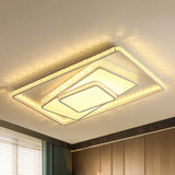 Minimalist Faceted Crystal White Ceiling Light Fixture - Led Flush Mount 19.5/23.5 W