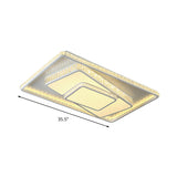 Minimalist Faceted Crystal White Ceiling Light Fixture - Led Flush Mount 19.5/23.5 W