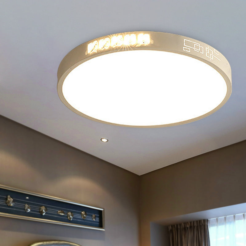 Flush Mounted Led Crystal Ceiling Light With Acrylic Shade - Rectangle/Round Options 16/19.5/23.5