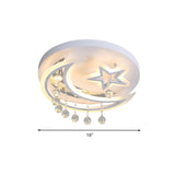 Modern Starry Led Ceiling Light In Warm/White For Bedroom- 16/19.5 Diameter