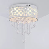 White Angel/Crystal Bead Flush Mount Led Bedroom Light - Simple Metal Design Multiple Sizes