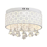 White Angel/Crystal Bead Flush Mount Led Bedroom Light - Simple Metal Design Multiple Sizes