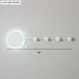 27.5/39 Black/White Round Led Wall Lamp - Simplicity Acrylic Sconce Light Fixture In Warm/White