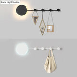 27.5/39 Black/White Round Led Wall Lamp - Simplicity Acrylic Sconce Light Fixture In Warm/White