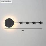 27.5/39 Black/White Round Led Wall Lamp - Simplicity Acrylic Sconce Light Fixture In Warm/White